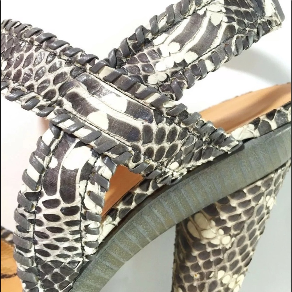 Devi Kroell Python Platform Ankle Strap Heels - image 4